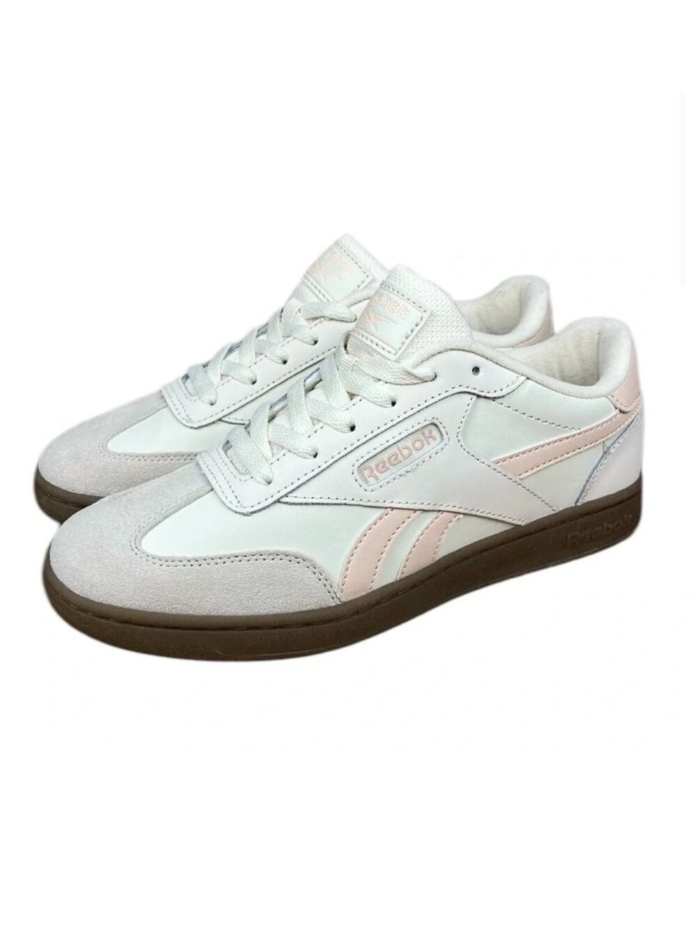 Reebok Forte Lounger sneakers, retro gum sole and soft pink suede accents 7